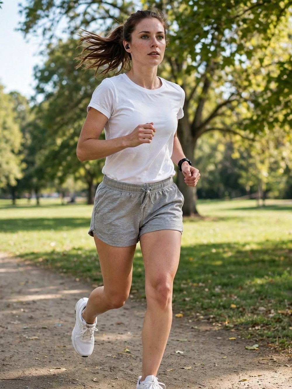Athletic Works Women's Gray Drawstring Running Shorts